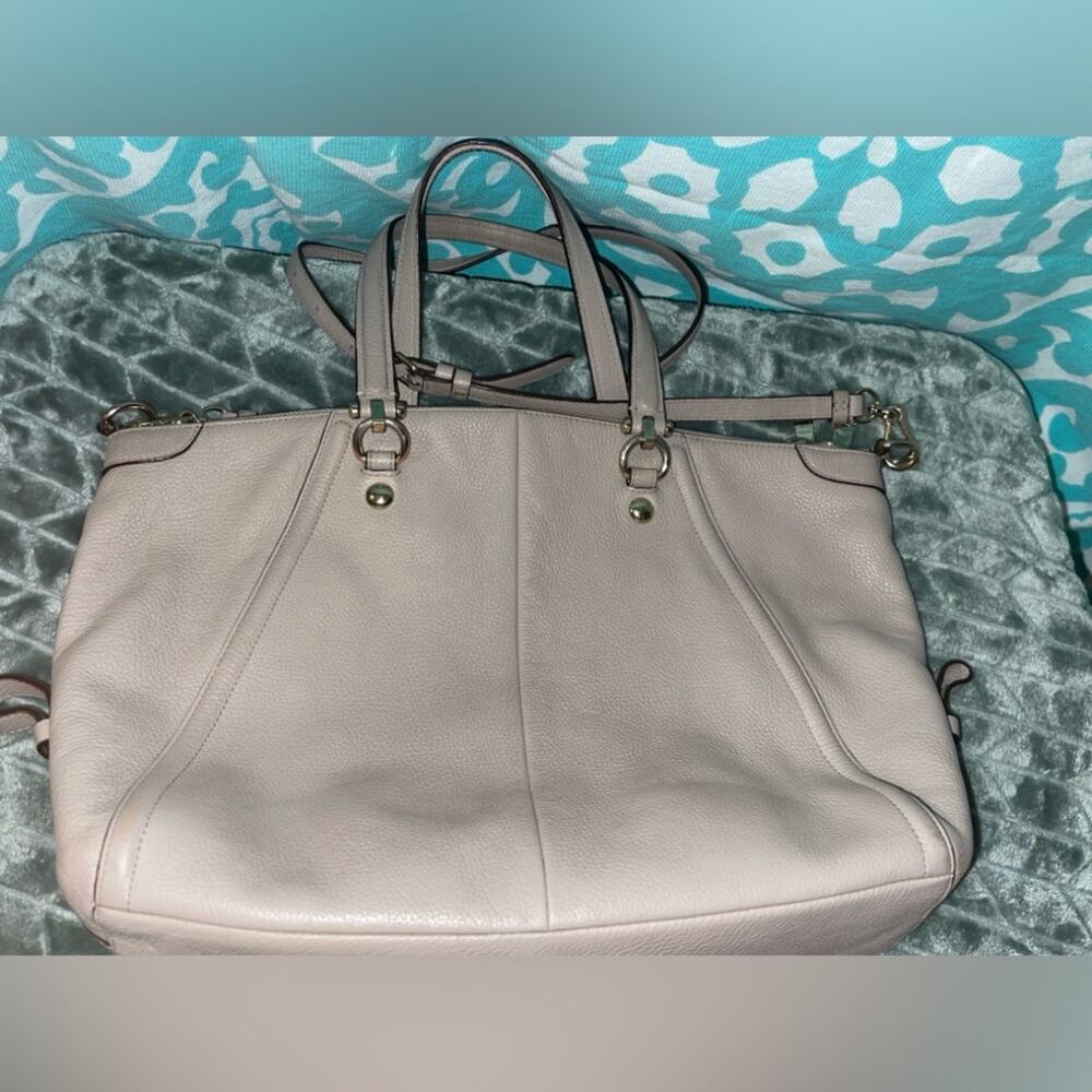 Coach Prairie Chain Satchel EUC Nude Pebble Quiet Luxury Old Money Convertible - Picture 5 of 15
